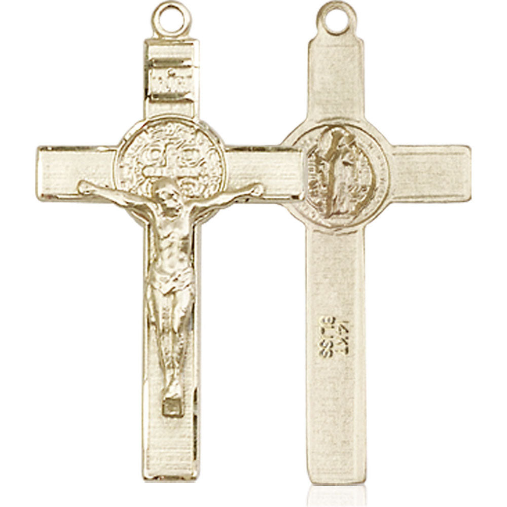 14kt Gold Saint Benedict Crucifix Pendant - 0625KT
