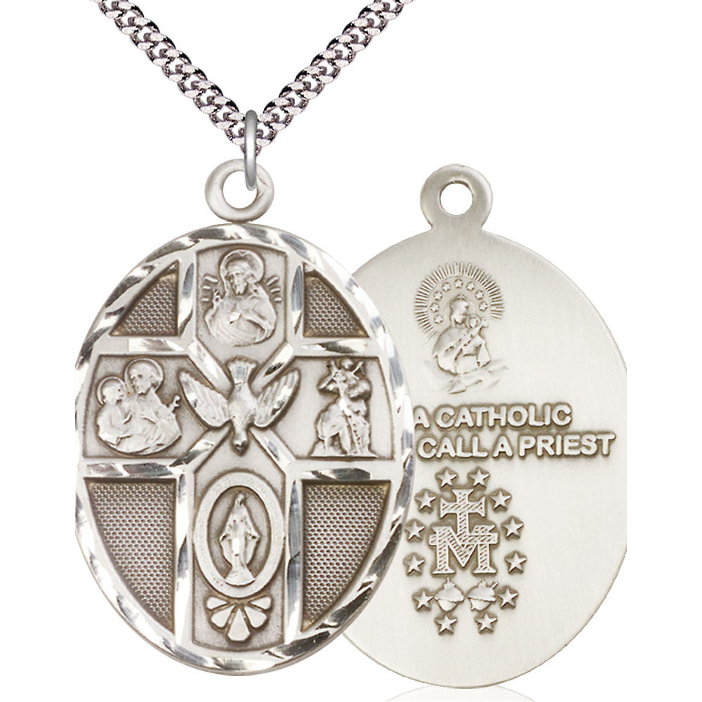 Sterling Silver 5-Way / Holy Spirit Pendant - 0680SS