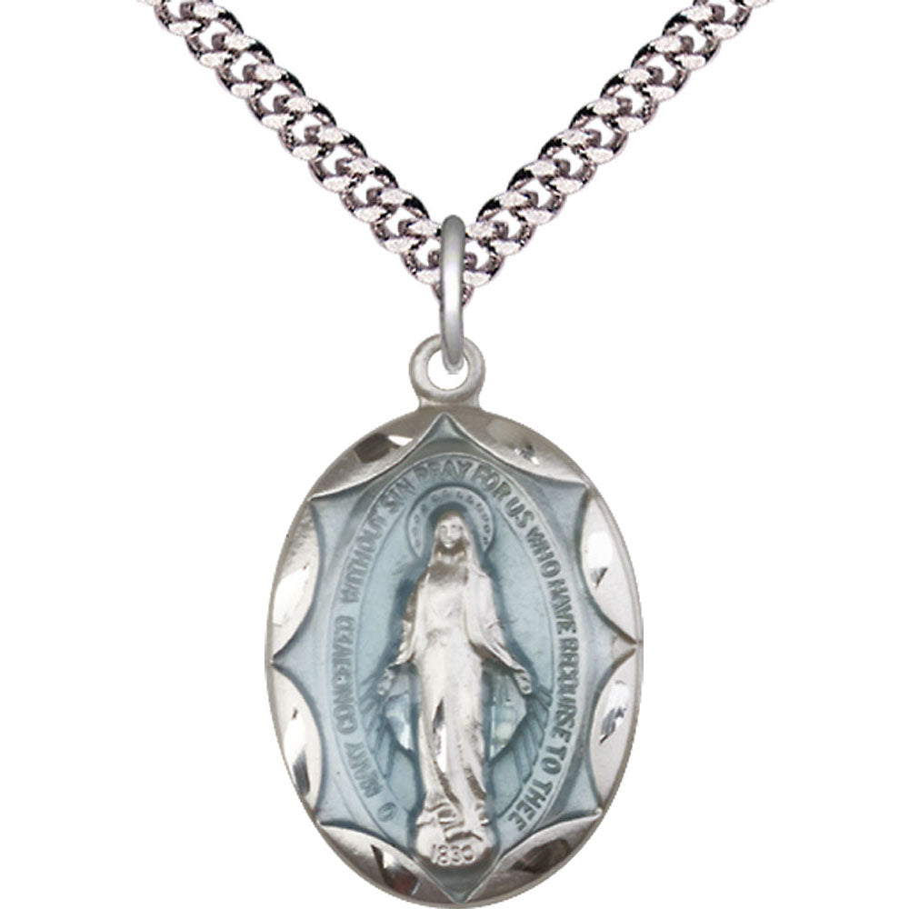 Sterling Silver Miraculous Pendant - 0801EMSS