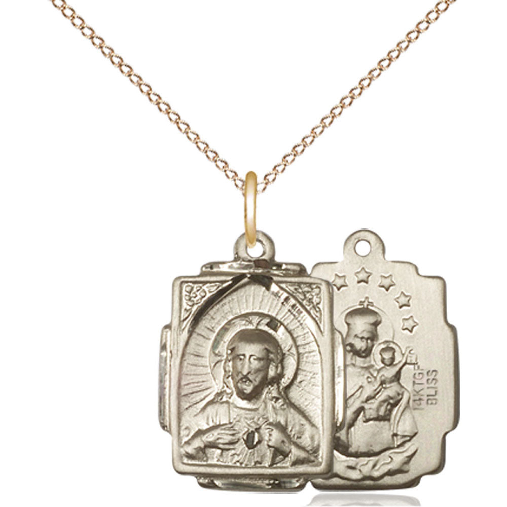 Gold Filled Scapular Pendant - 0804SGF – Crosses & Medals