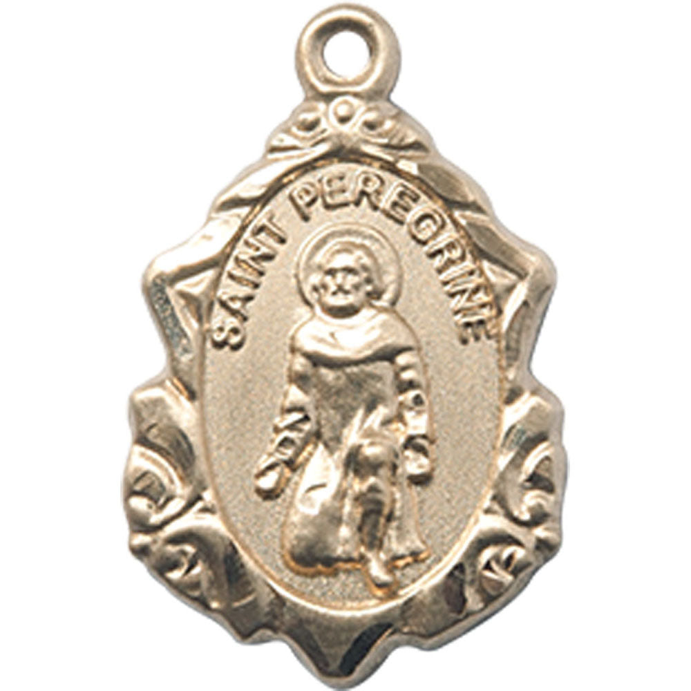 14kt Gold Saint Peregrine Pendant - 0822PKT