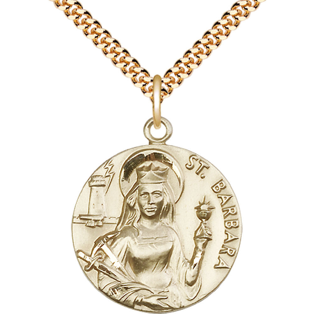 Gold Filled Saint Barbara Pendant - 0834GF
