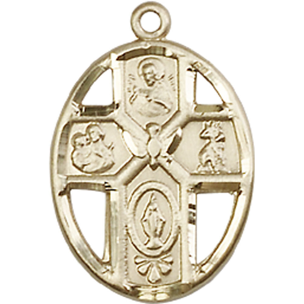 14kt Gold 5-Way / Holy Spirit Pendant - 0880KT