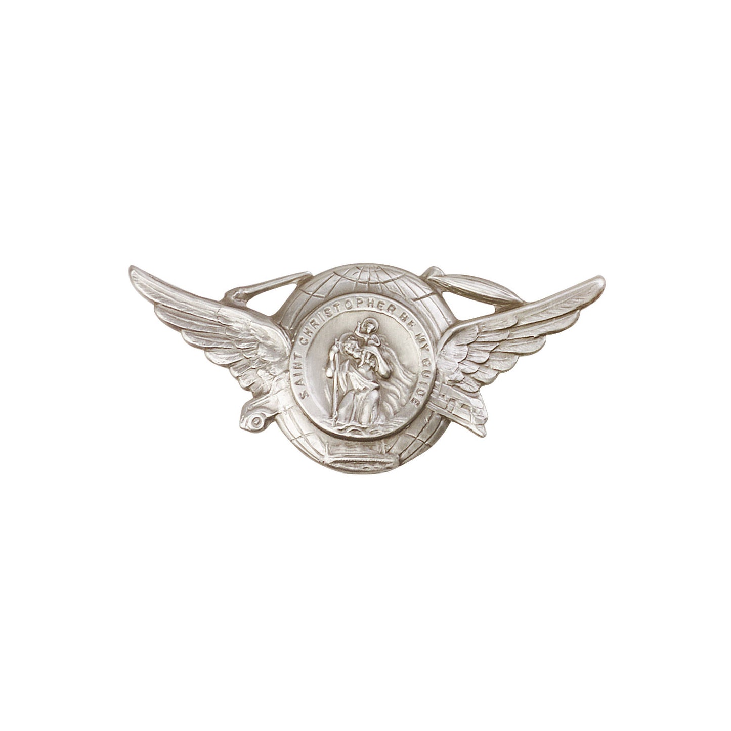 Antique Silver St. Christopher Visor Clip - 1018V