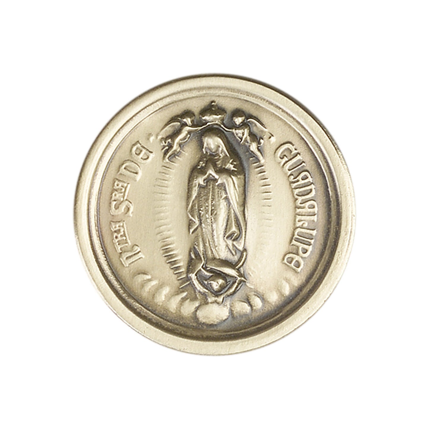 Antique Gold O/L of Guadalupe Visor Clip - 1073VG