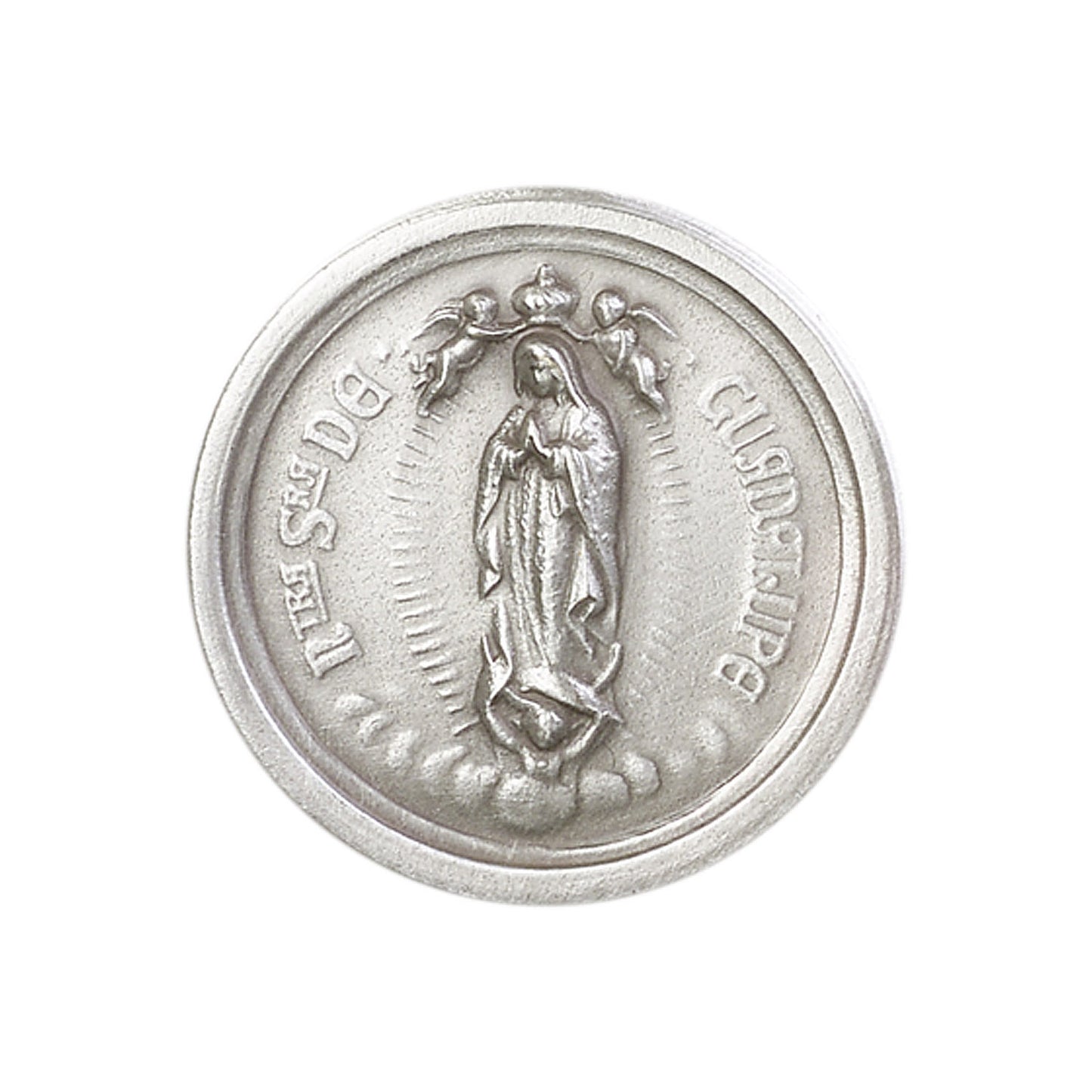 Antique Silver O/L of Guadalupe Visor Clip - 1073V