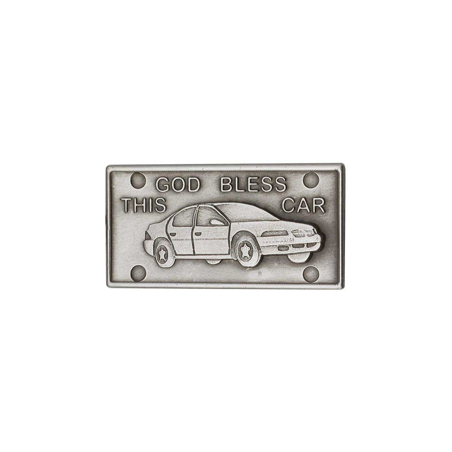 Antique Silver God Bless This Car Visor Clip - 1076V