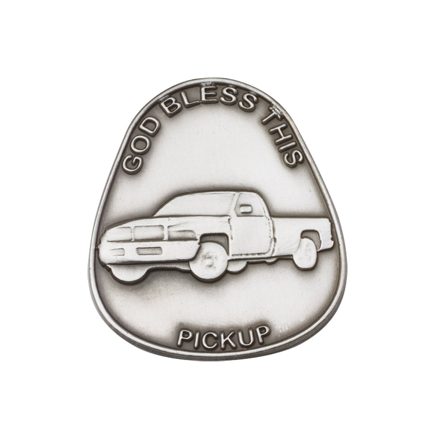 Antique Silver God Bless This Pickup Visor Clip - 1086V