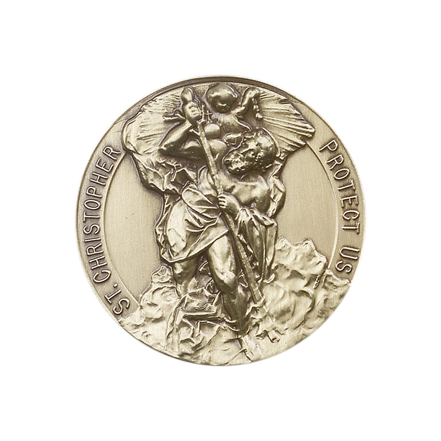 Antique Gold St. Christopher Visor Clip - 1097VG