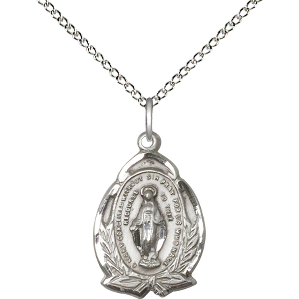 Sterling Silver Miraculous Pendant - 1481MSS