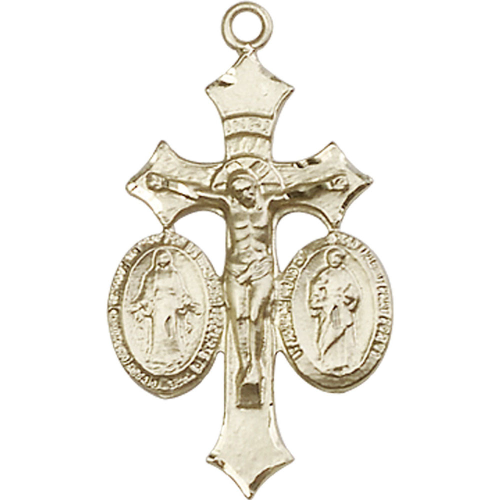 14kt Gold Jesus, Mary & Joseph Pendant - 1485KT