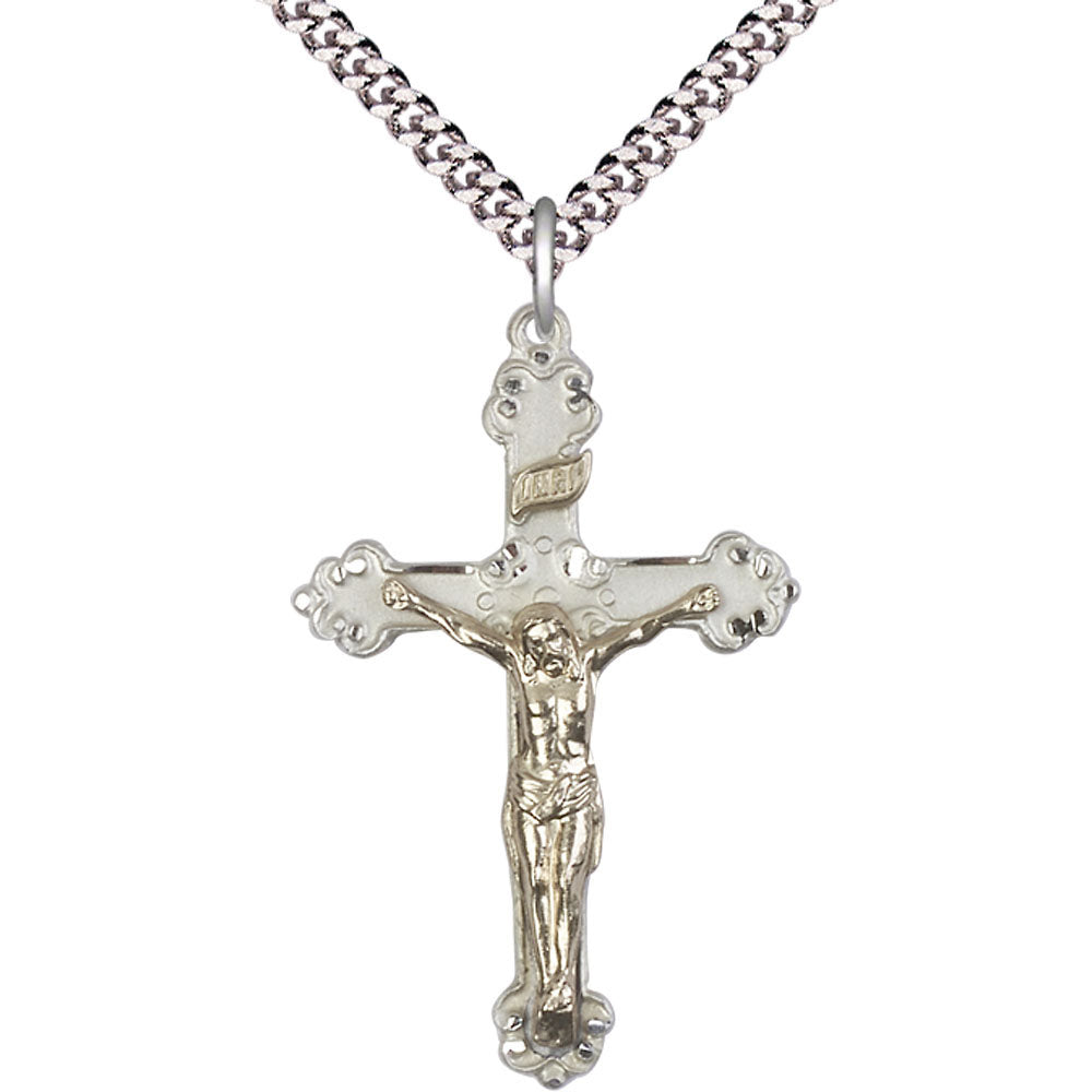 Gold Filled/Sterling Silver Crucifix Pendant - 2656GF_SS