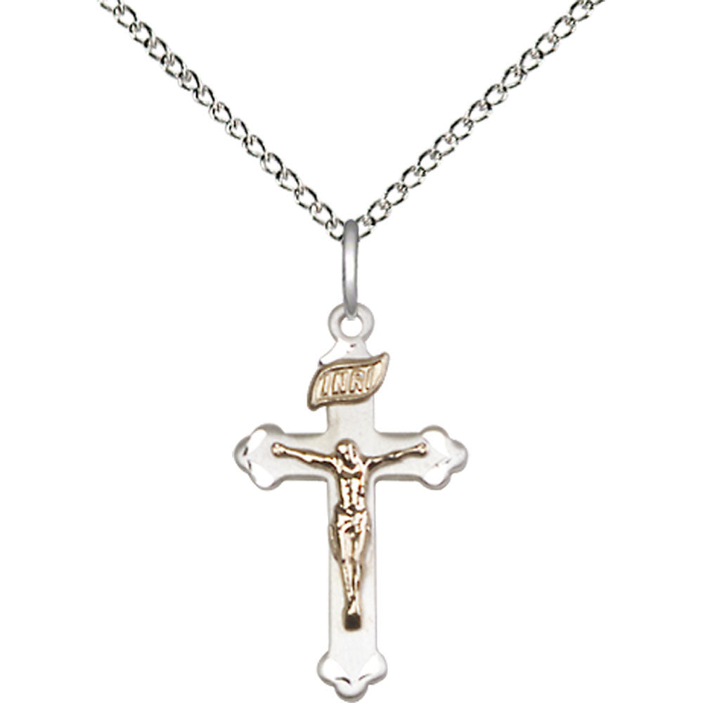 Gold Filled/Sterling Silver Crucifix Pendant - 2669GF_SS