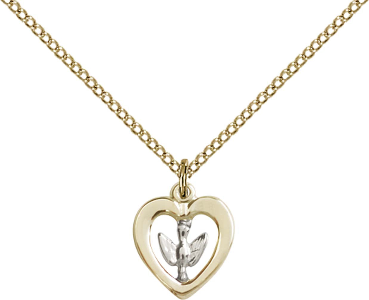 Sterling Silver/Gold Filled Holy Spirit Pendant - 3146SS_GF