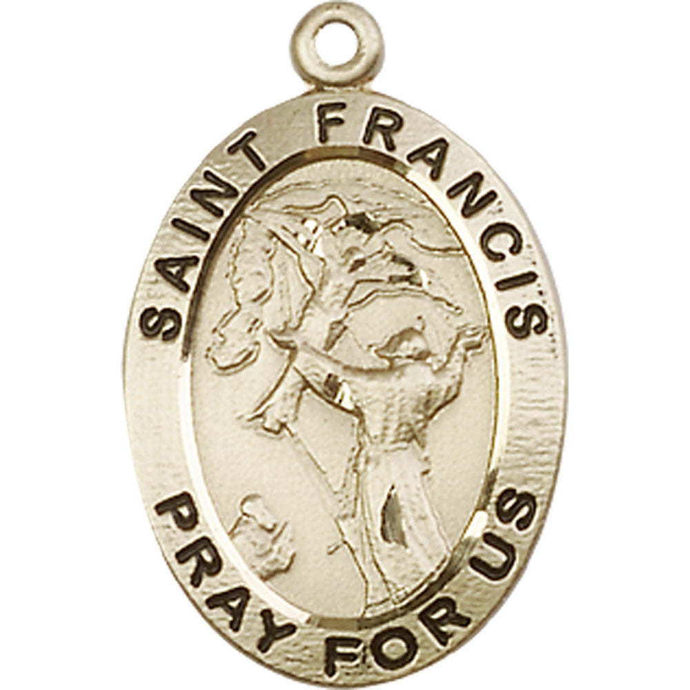 14kt Gold Saint Francis of Assisi Pendant - 4029KT