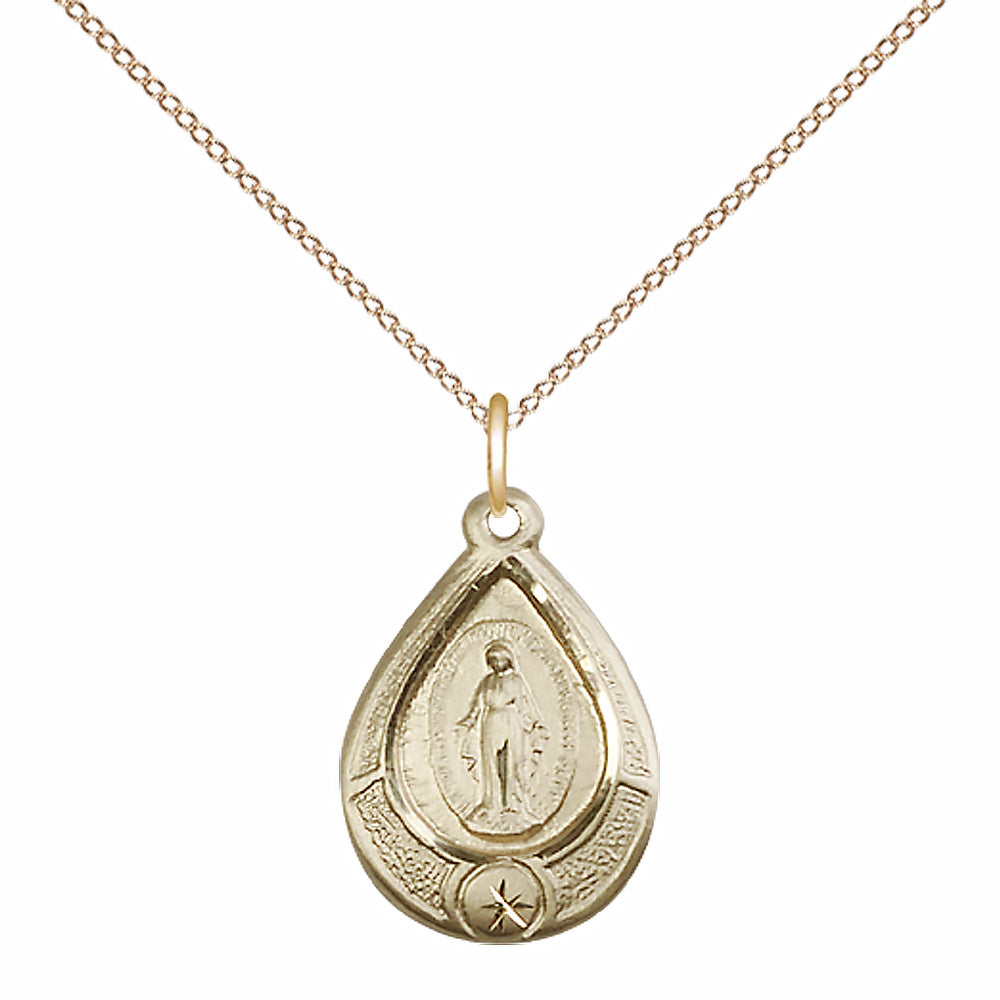 Gold Filled Miraculous Pendant - 4144MGF