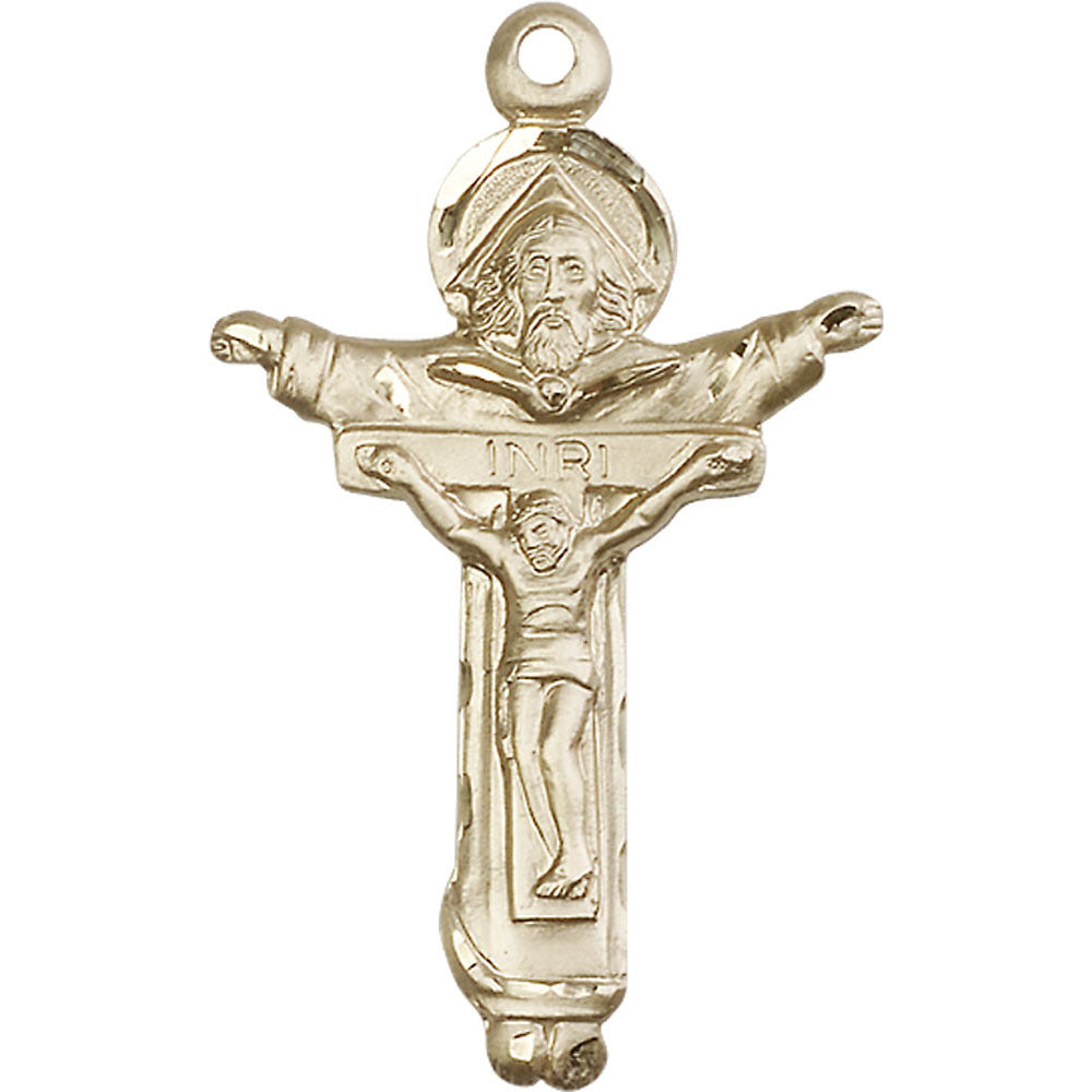 14kt Gold Trinity Crucifix Pendant - 4151KT