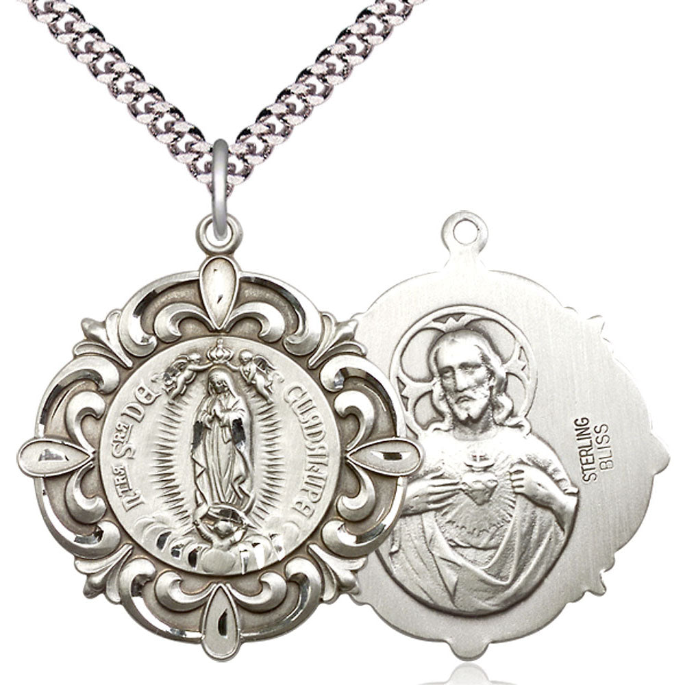 Sterling Silver Our Lady of Guadalupe Pendant - 4227SS