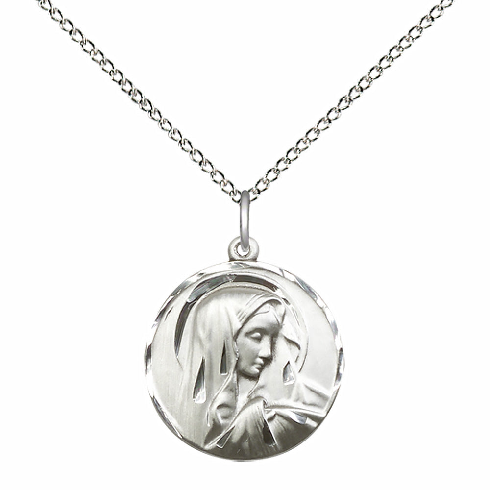 Sterling Silver Sorrowful Mother Pendant - 4249SS