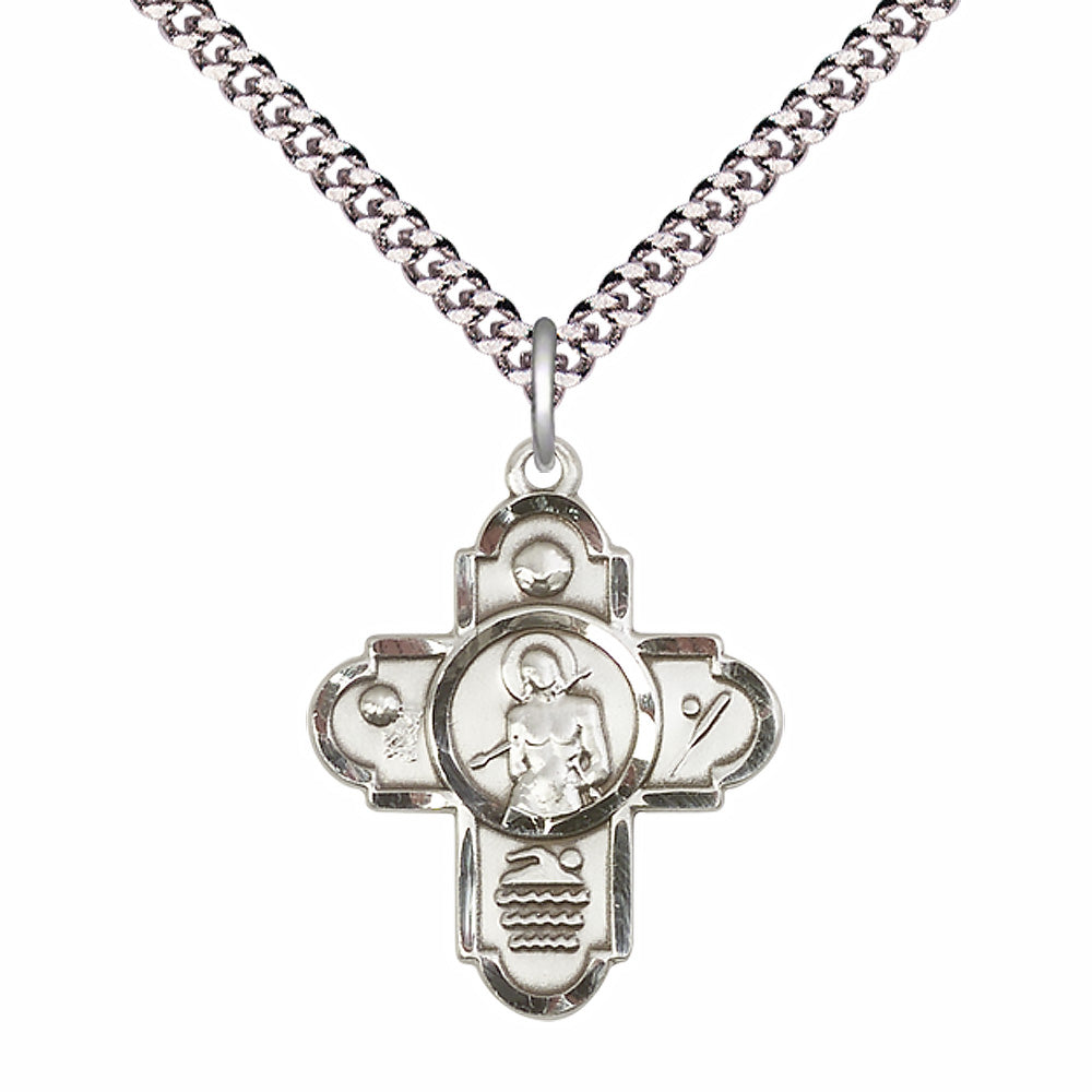 Sterling Silver 5-Way St Sebastian/Sports Pendant - 5714SS