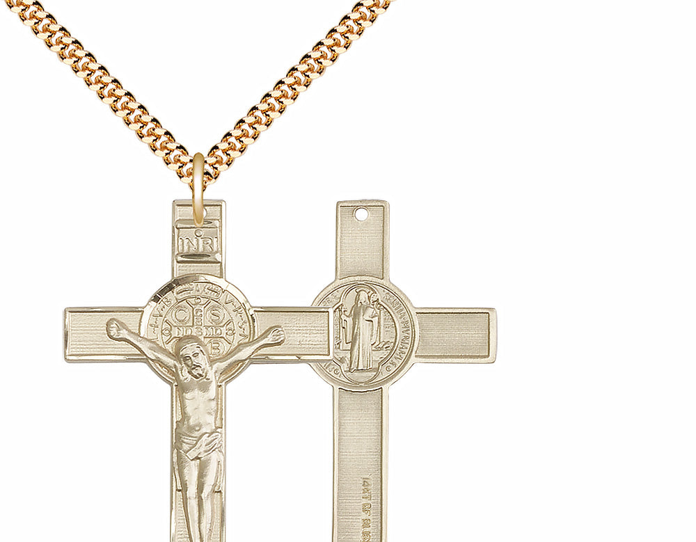 Gold Filled Saint Benedict Crucifix Pendant - 5738GF