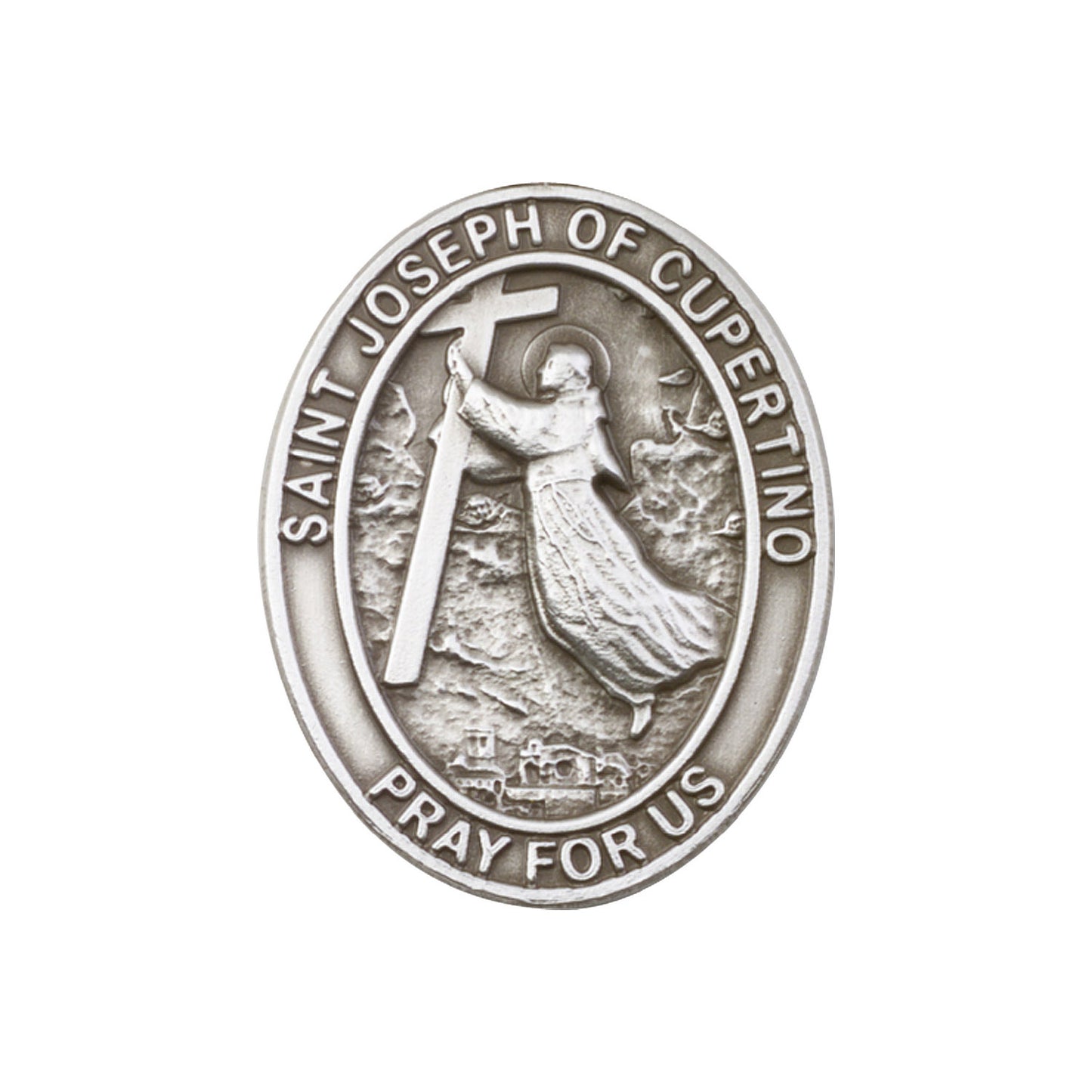 Antique Silver St. Joseph of Cupertinoy Visor Clip - 6057V