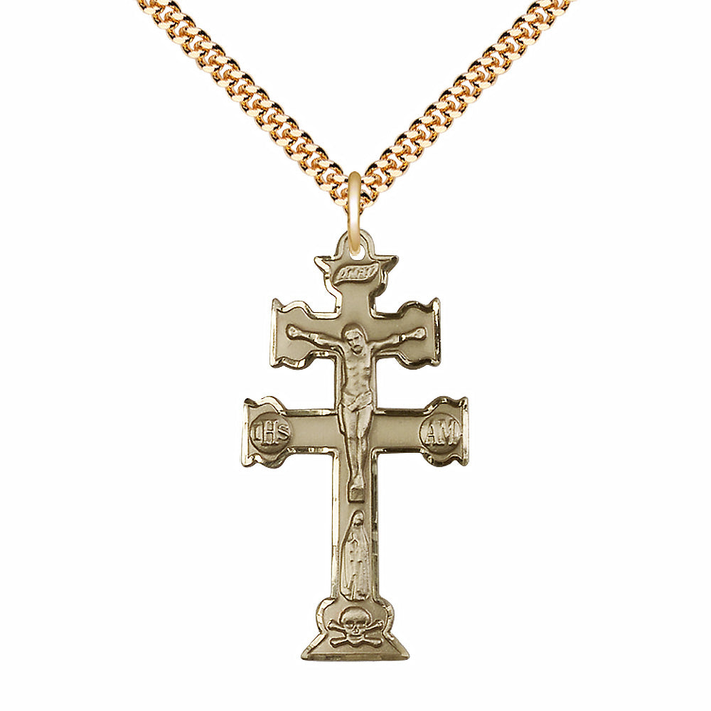 Gold Filled Caravaca Crucifix Pendant - 6084GF