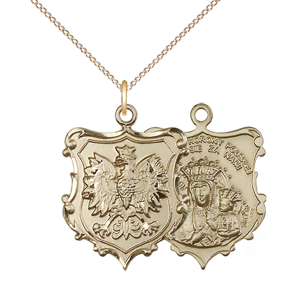 Gold Filled Our Lady of Czestochowa Pendant - 6094GF