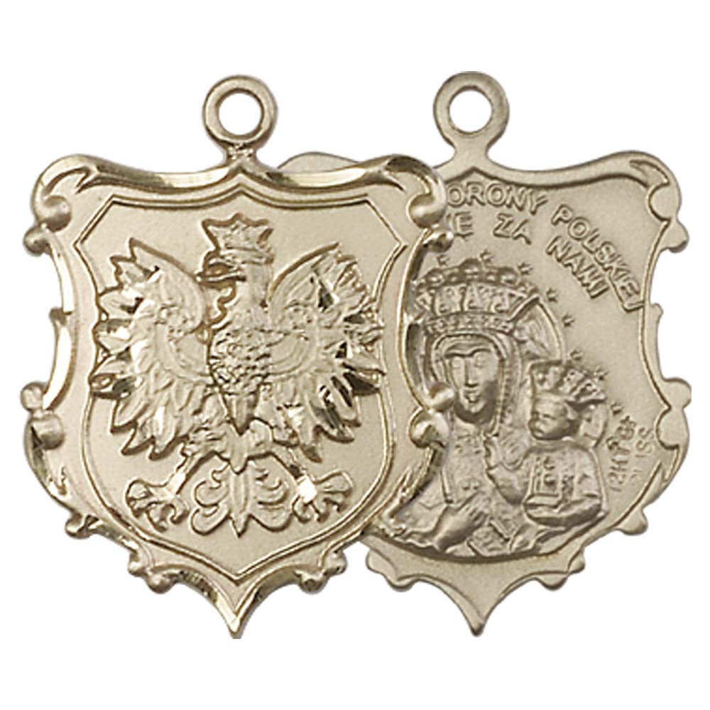 14kt Gold Our Lady of Czestochowa Pendant - 6094KT