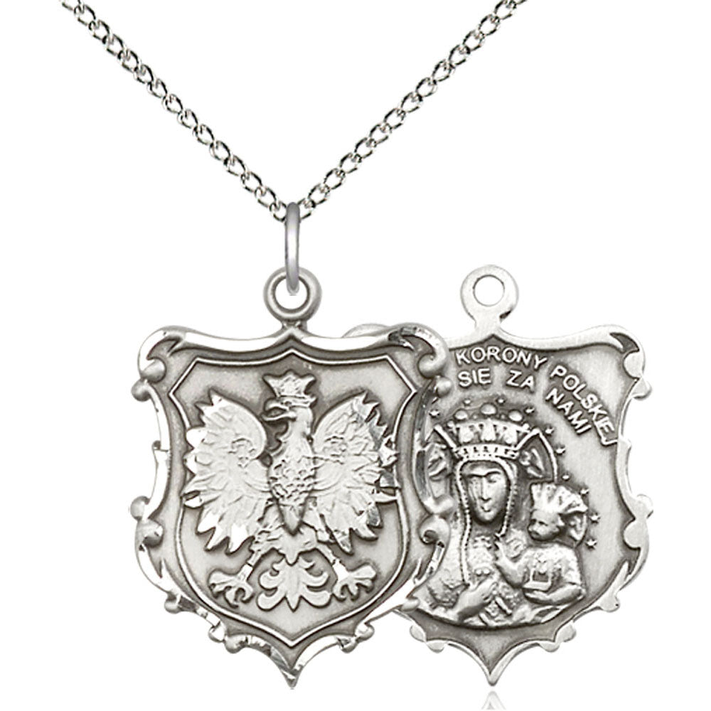 Sterling Silver Our Lady of Czestochowa Pendant - 6094SS
