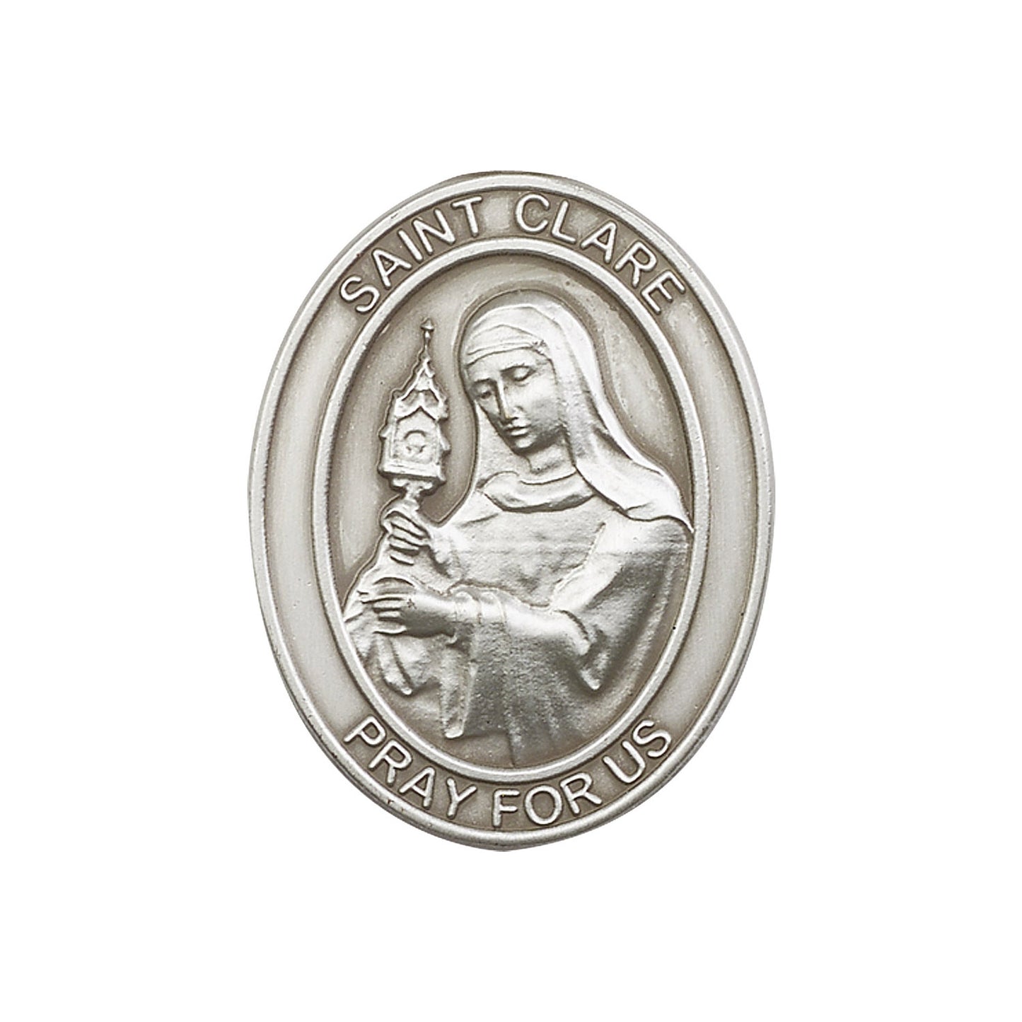 Antique Silver St. Clare Visor Clip - 6728V