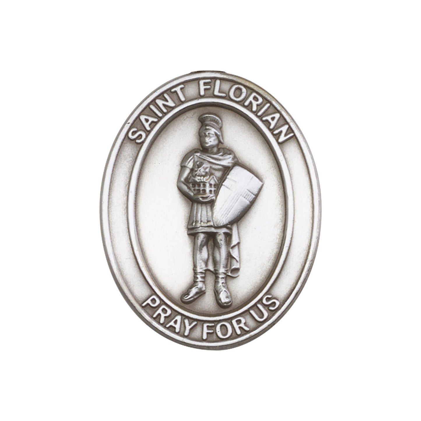 Antique Silver St. Florian Visor Clip - 6734V