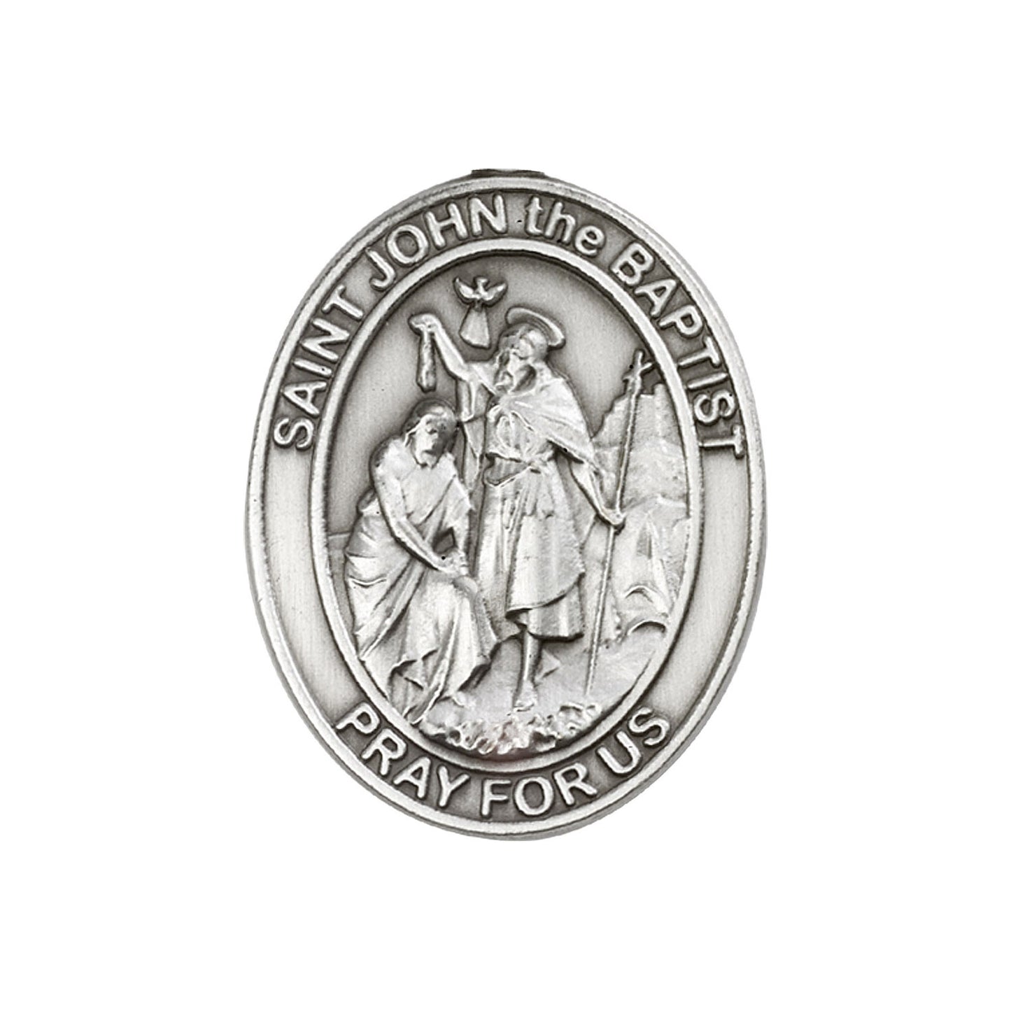 Antique Silver St. John the Baptist Visor Clip - 6754V