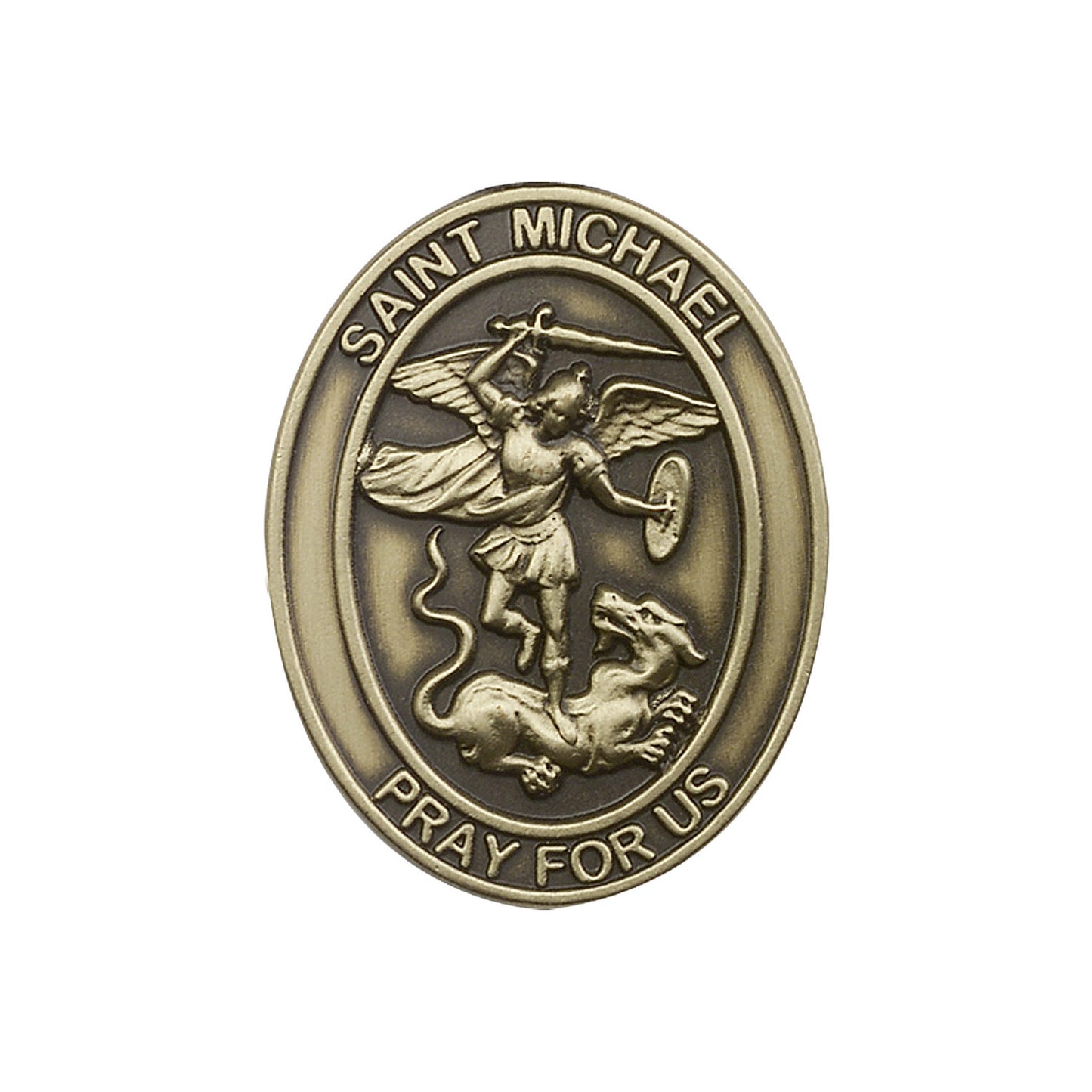 Antique Gold St. Michael the Archangel Visor Clip - 6776VG