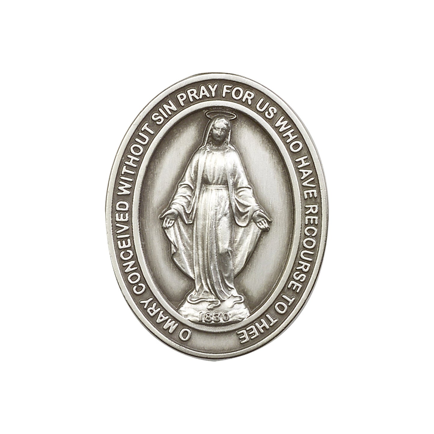 Antique Silver Miraculous Visor Clip - 6778V