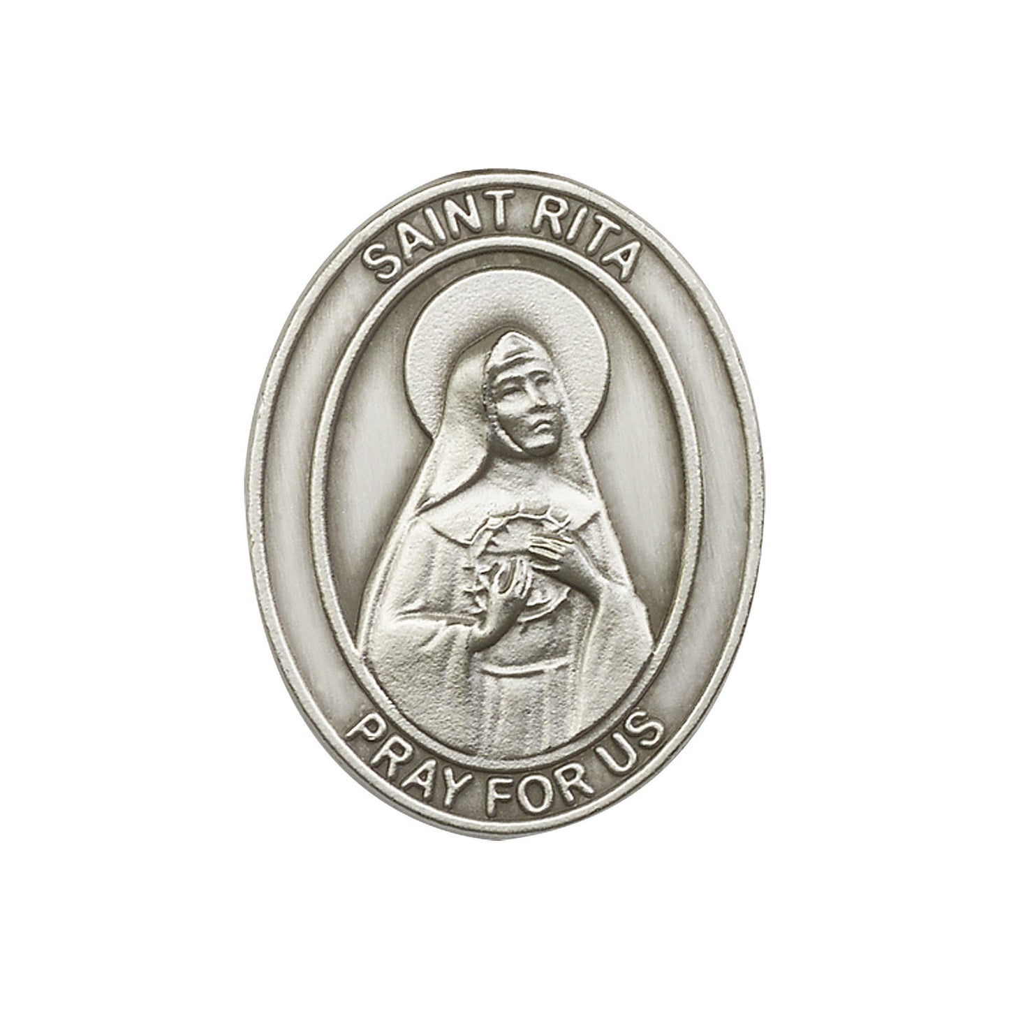 Antique Silver St. Rita of Cascia Visor Clip - 6794V