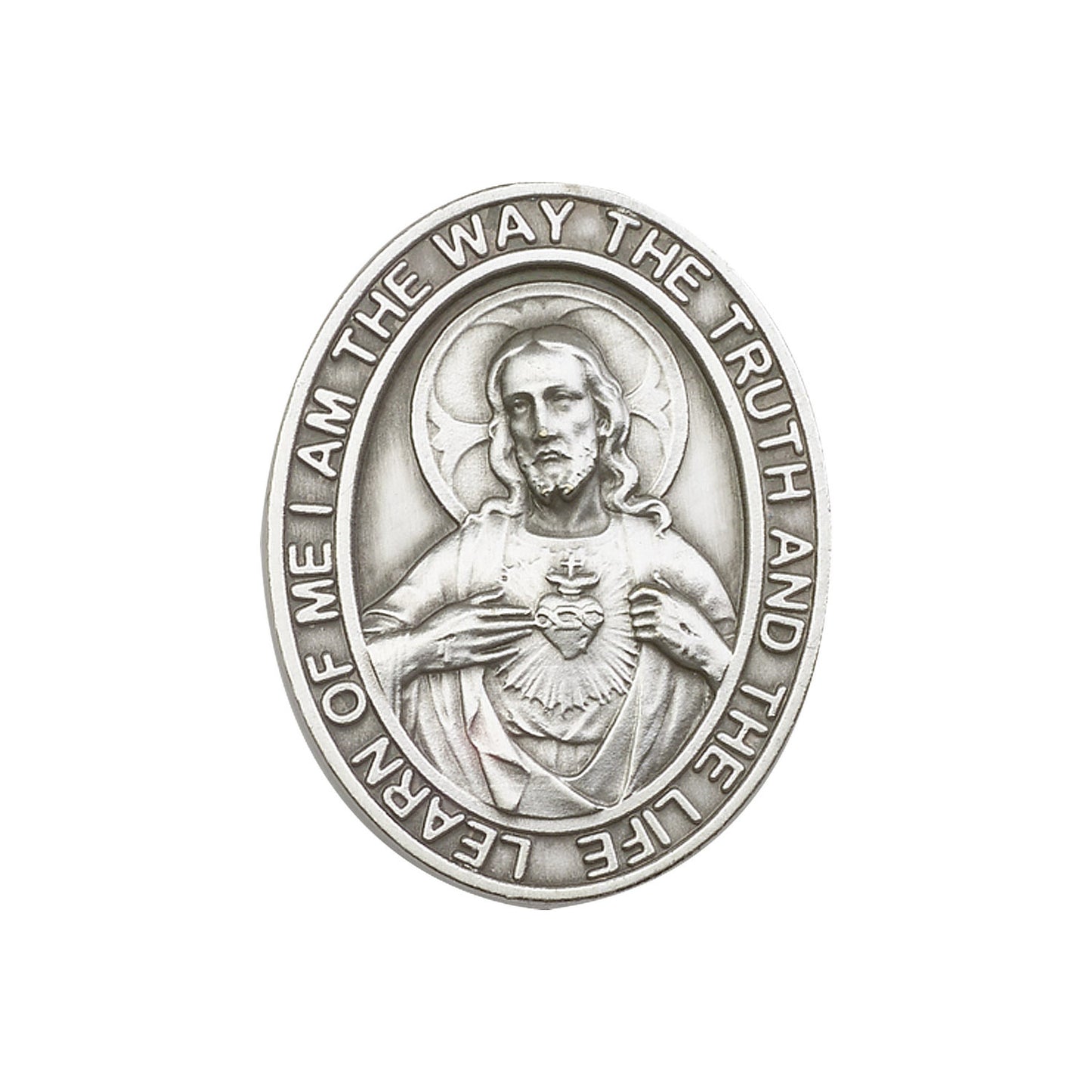 Antique Silver Scapular Visor Clip - 6798V