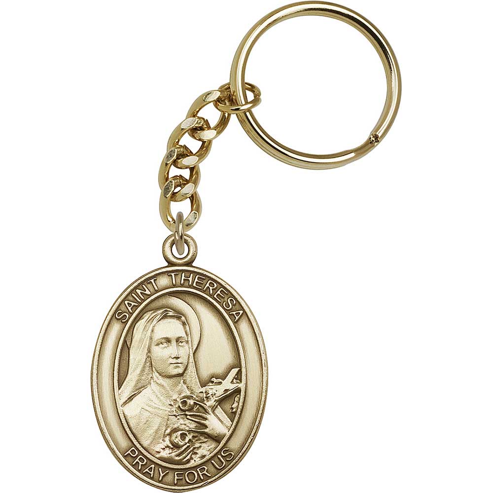 Antique Gold St. Theresa Keychain - 6806