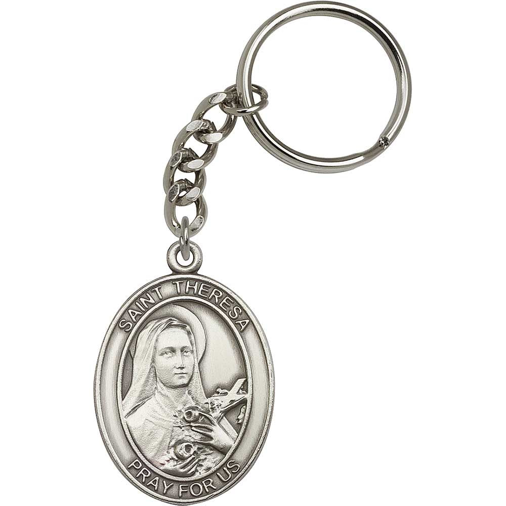 Antique Silver St. Theresa Keychain - 6806