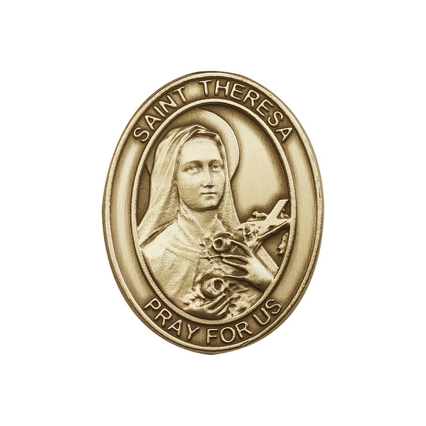 Antique Gold St. Theresa Visor Clip - 6806VG