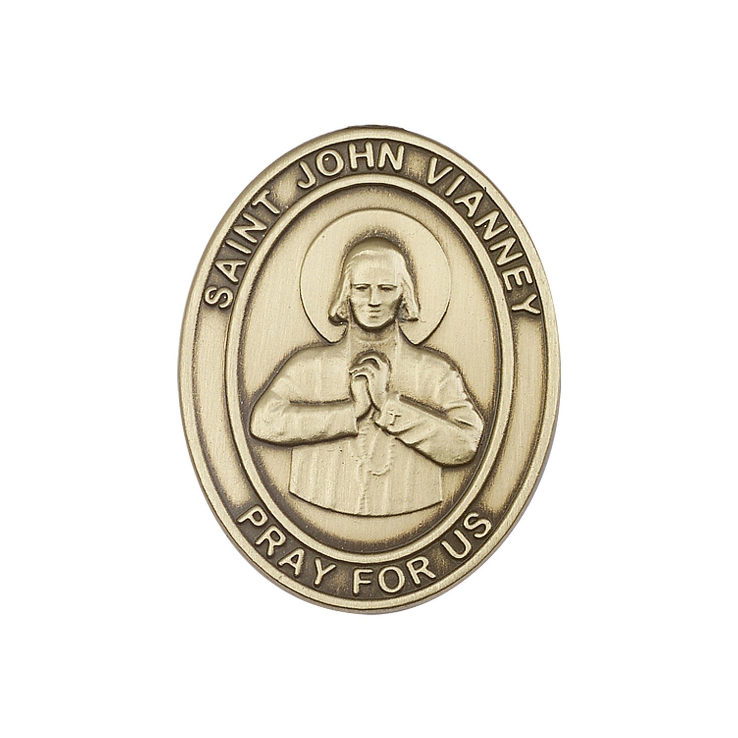 Gold Oxide St. John Vianney Visor Clip - 6982VG