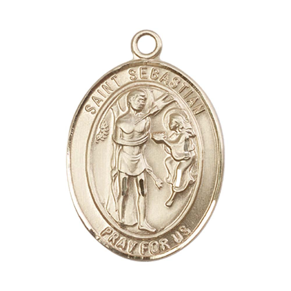 14kt Gold St. Sebastian Medal - Large