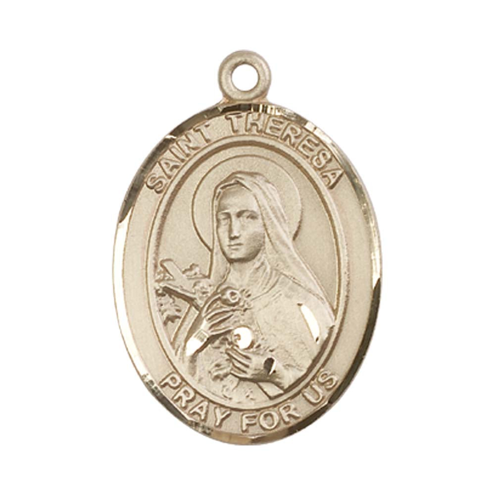 14kt Gold St. Theresa Medal - Large