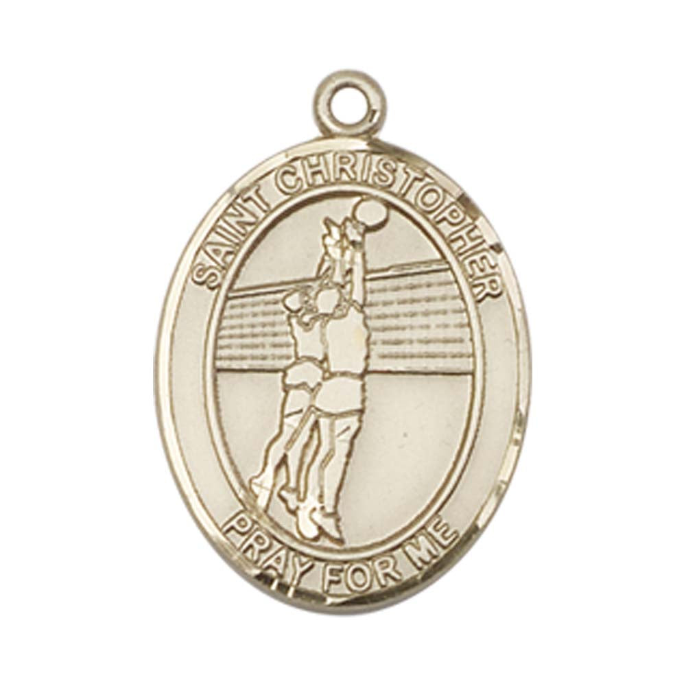 14kt Gold St. Christopher/Volleyball Medal - Large