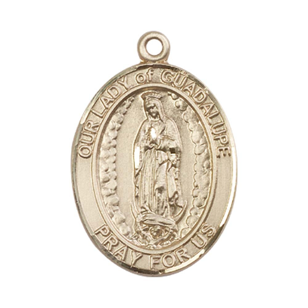 14kt Gold O/L of Guadalupe Medal - Large