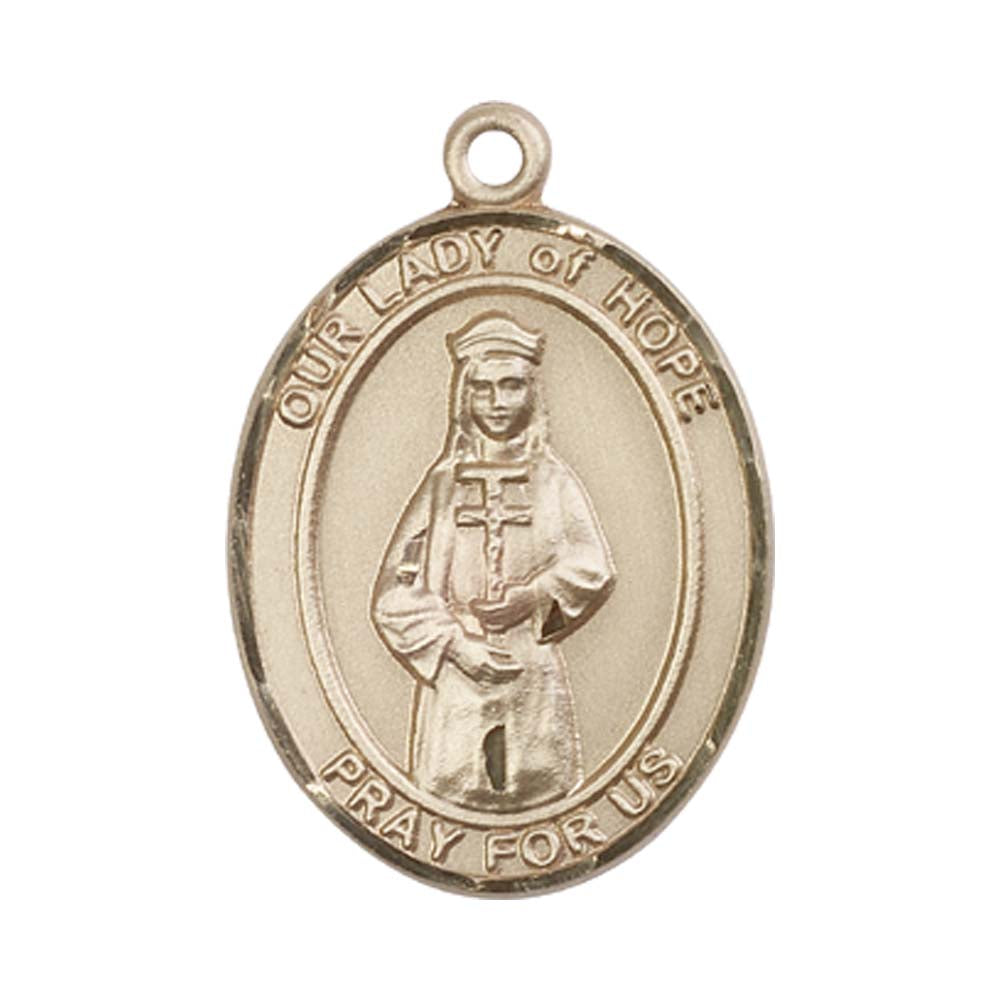 14kt Gold O/L of Hope Medal - Large