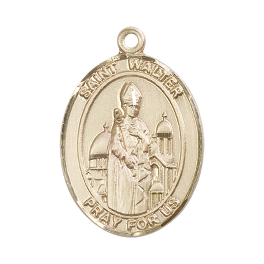 14kt Gold St. Walter of Pontoise Medal - Large