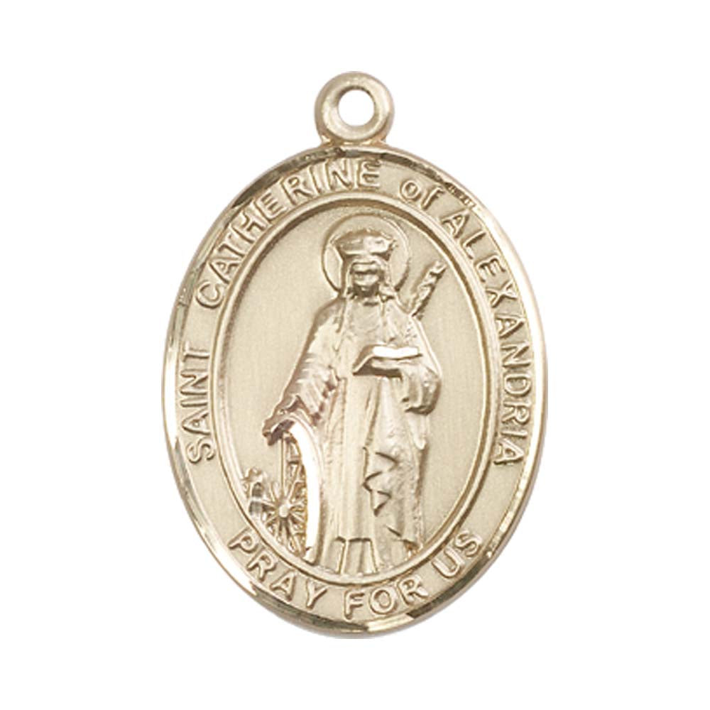 14kt Gold St. Catherine of Alexandria Medal - Large