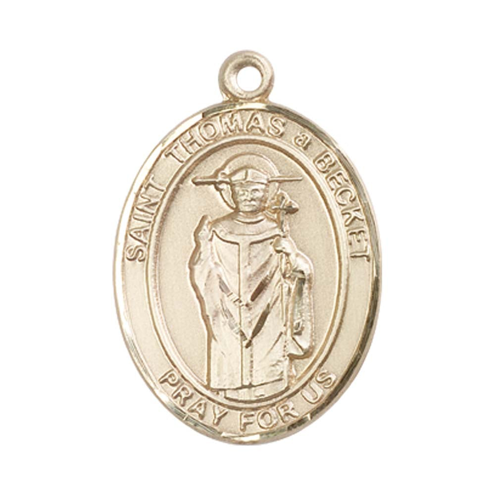 14kt Gold St. Thomas A Becket Medal - Large