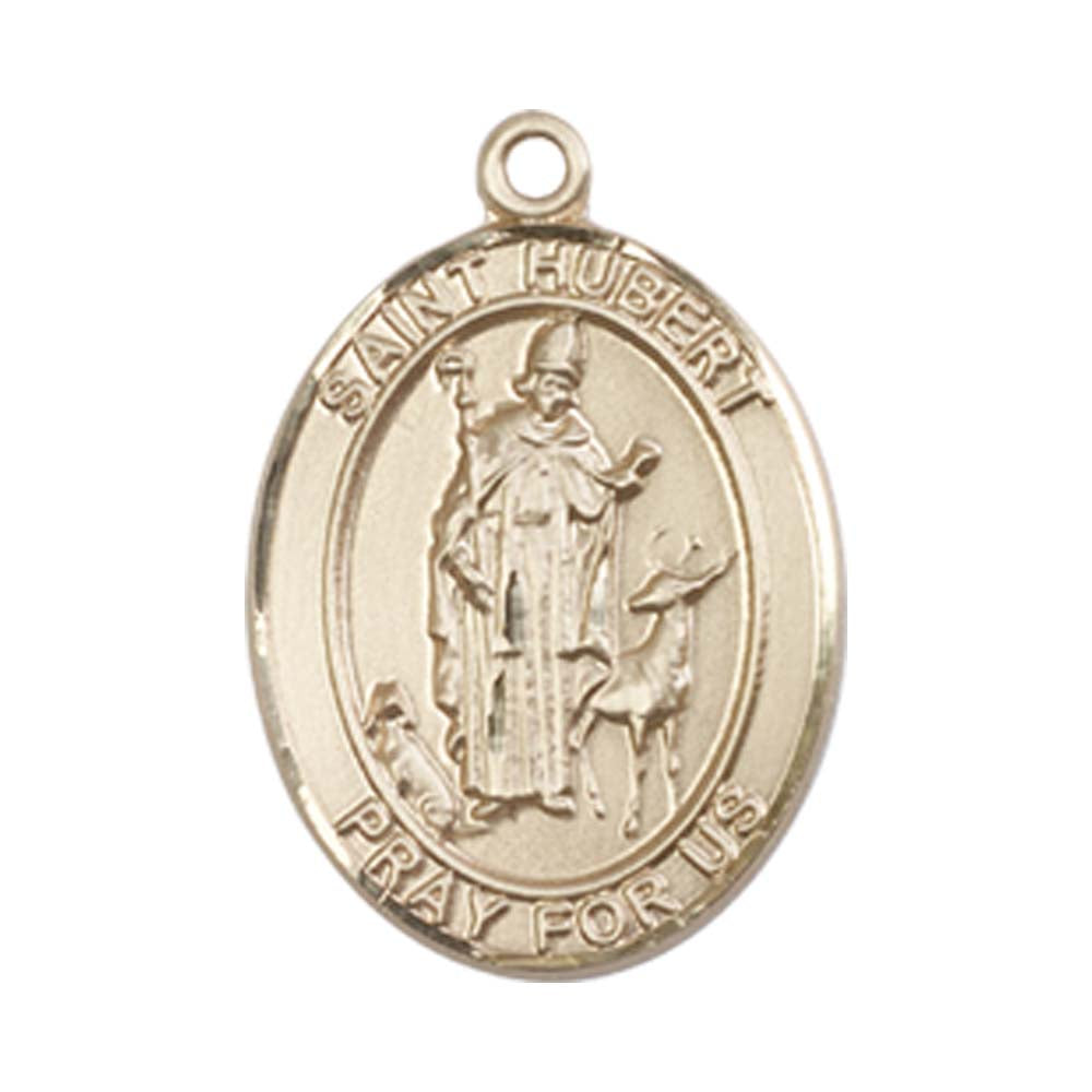 14kt Gold St. Hubert of Liege Medal - Medium